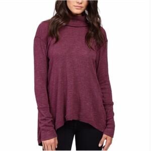 Free People Tara Split Back Turtleneck Thermal Sweater Size XS